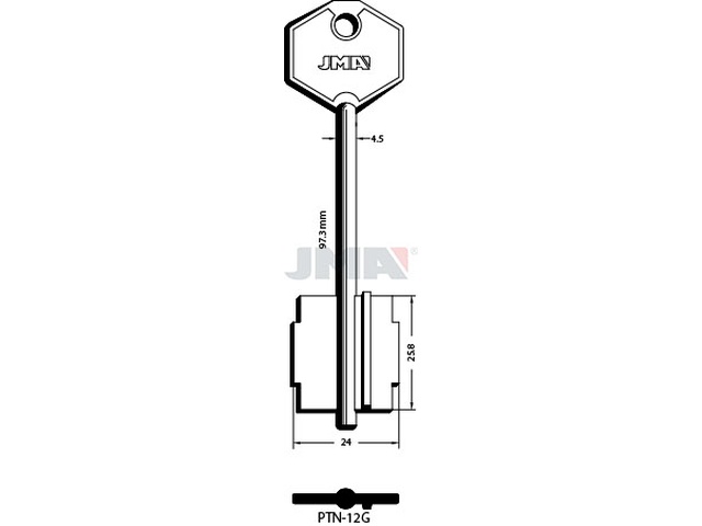 PTN-12G Kasa ključ (Silca 5PT12 / Errebi 2PN16) 15336