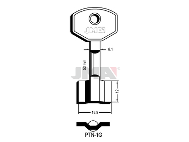 PTN-1G Kasa ključ (Errebi 1PN2/Silca POP) 20683