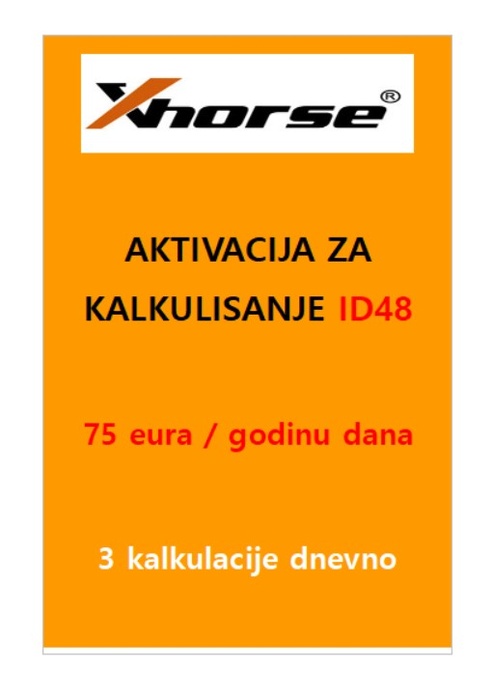 AKTIVACIJA XHORSE ID48 1 GODINA