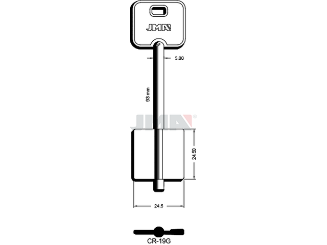 CR-19G Kasa ključ (Silca 5R3/Errebi 2CR15) 19949