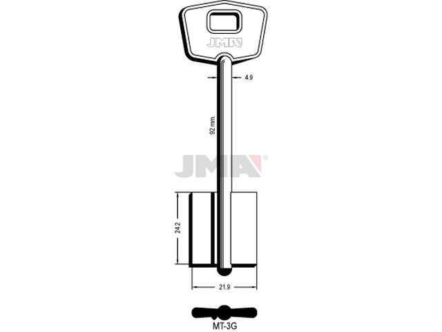MT-3G Kasa ključ (Silca 5MT5 / Errebi 2MO7) 13519