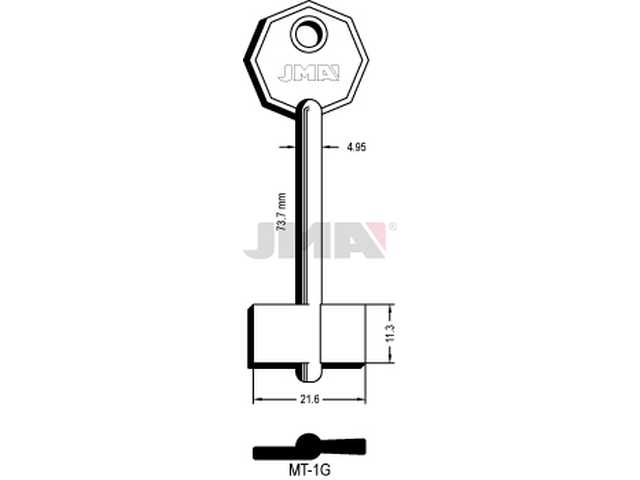 MT-1G Kasa ključ (Silca MTF, MT / Errebi 1MO12, 1MO3) 13516