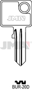 JMA BUR-20D Cilindričan ključ (Silca BUR62 / Errebi BG38)