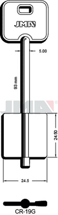 JMA CR-19G Kasa ključ (Silca 5R3/Errebi 2CR15)