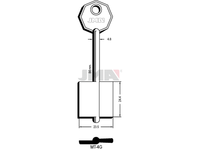 MT-4G Kasa ključ (Silca MTM, MTMF / Errebi 2MO11, 2MO13) 13520