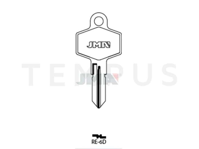 JMA RE-6D Cilindričan ključ (Silca REN6R / Errebi RN11R)