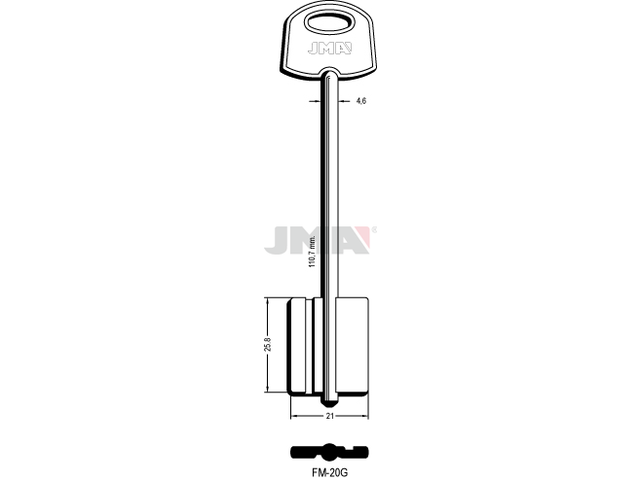 FM-20G Kasa ključ (Silca 5FI23P / Errebi 2FM20) 13057