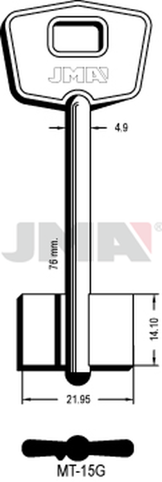 JMA MT-15G Kasa ključ (Silca 5MT3 / Errebi 1MO6)