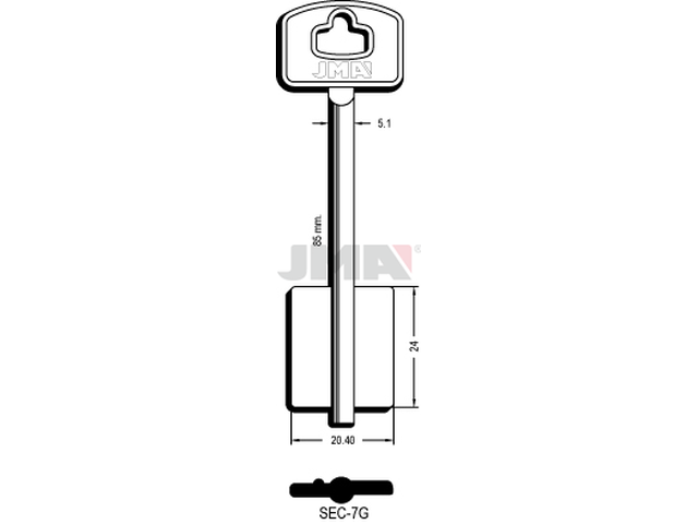 SEC-7G Kasa ključ (Silca 5SCM8 / Errebi  2SEM8) 13672