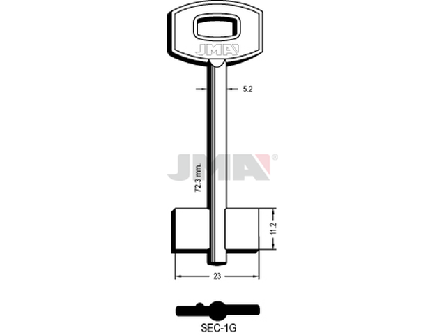 SEC-1G Kasa ključ (Silca 5SCM2 / Errebi 1SEM1) 13667