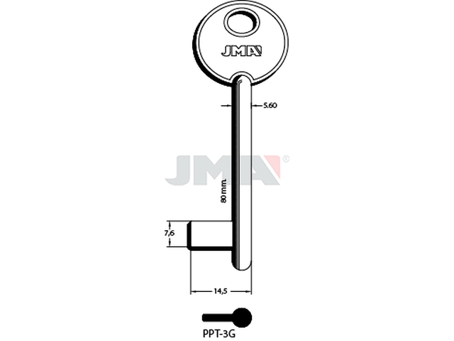 PPT-3G Kasa ključ (Silca 6P2MP / Errebi PP27P) 20042