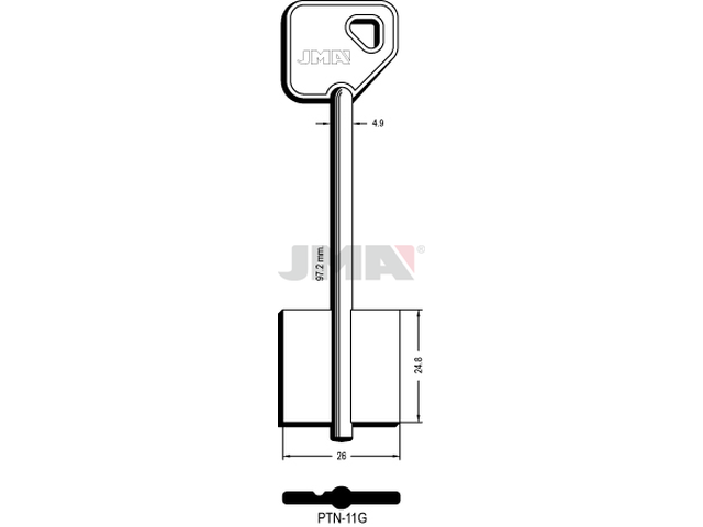 PTN-11G Kasa ključ (Silca 5PT20 / Errebi 2PN15) 13614