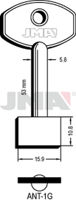 JMA ANT-1G Kasa ključ (Silca APN / Errebi 1AN1L)