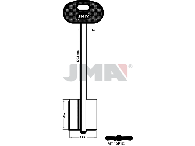MT-10.P1G Kasa ključ (Silca MTNCBP, 5MT23T / Errebi 2MO8RP165) 14909