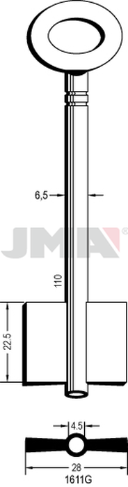 JMA 1611G Kasa ključ (Silca 8211/1 /Errebi 15C11)