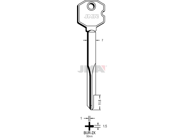 BUR-2X Krstasti ključ (Silca XBW2 / Errebi FX85) 12658