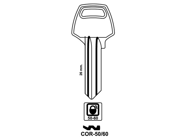 COR-50-60  Cilindričan ključ (Silca CB1 / Errebi CO5D) 12778