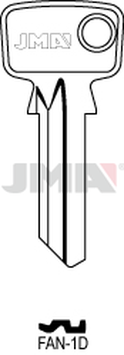 JMA FAN-1D Cilindričan ključ (Silca FAN1 / Errebi FN5D)