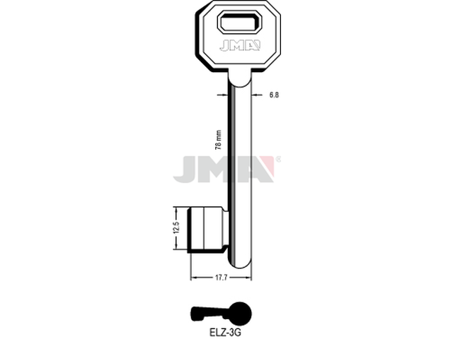 ELZ-3G Kasa ključ (Silca 6EL2 / Errebi 65EZ3) 12909