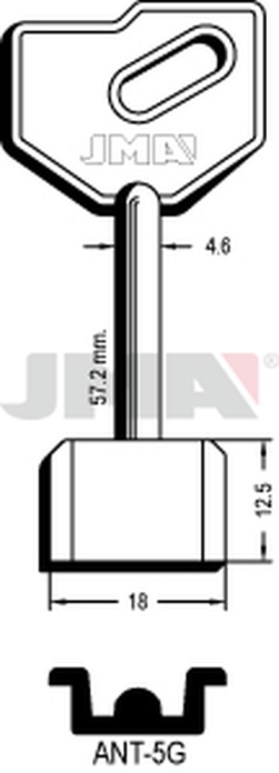 JMA ANT-5G Kasa ključ (Silca 5AU7 / Errebi 1AN11)