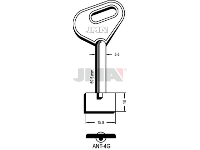 ANT-4G Kasa ključ (Silca 5AU3 / Errebi 1AN9) 12541