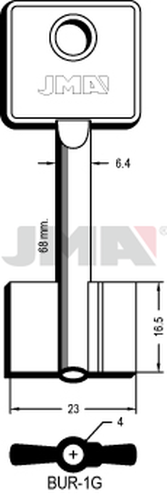 JMA BUR-1G Kasa ključ (Silca 5BUR1 / Errebi 2BUR1)