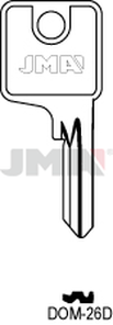 JMA DOM-26D Cilindričan ključ (Silca DM63 / Errebi DM36)