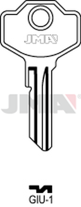 JMA GIU-1 Cilindričan ključ (Silca SM1, IBF1R / Errebi GU1, IBF1R)