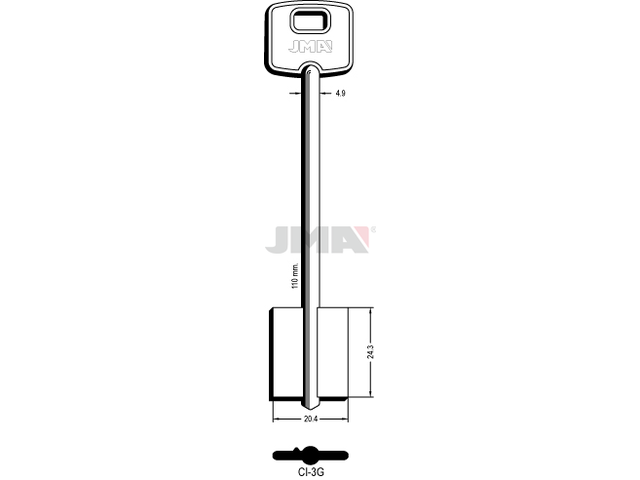 CI-3G Kasa ključ (Silca TRL, 5CC2, CSLC / Errebi 24TR2, 2CC1L, 2CI2) 12723