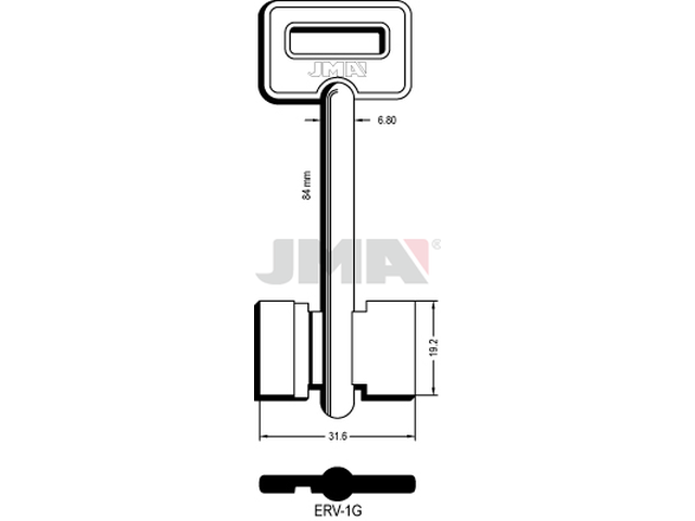 ERV-1G Kasa ključ (Silca 5ERV1 / Errebi 2ER1) 12922