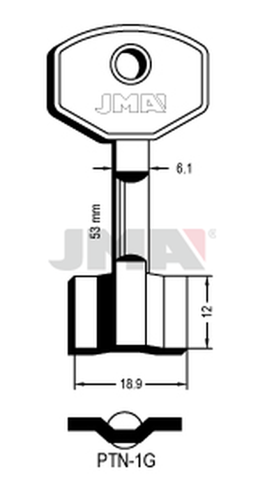 JMA PTN-1G Kasa ključ (Errebi 1PN2/Silca POP)