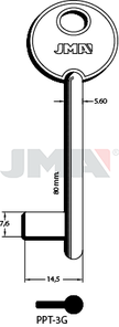 JMA PPT-3G Kasa ključ (Silca 6P2MP / Errebi PP27P)