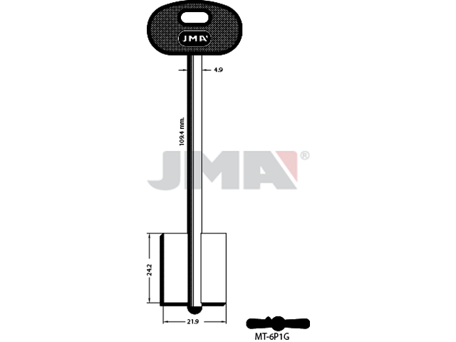 MT-6.PG1 Kasa ključ (Silca MTNBP / Errebi 2MO8P165) 13522