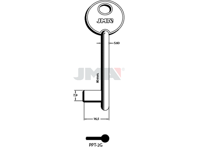 PPT-2G Kasa ključ (Silca 6P1MP / Errebi PP27M) 13598