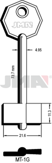 JMA MT-1G Kasa ključ (Silca MTF, MT / Errebi 1MO12, 1MO3)